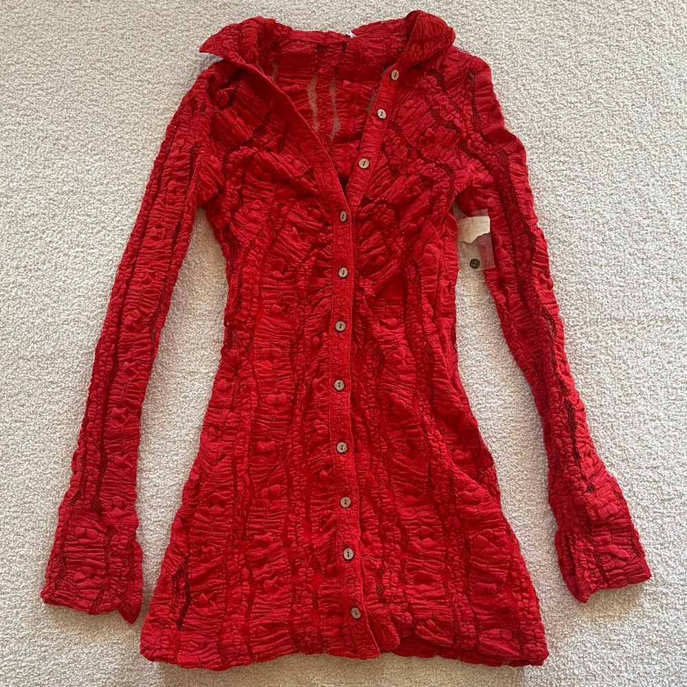 Free People  Button-Down Mini Dress Sheila